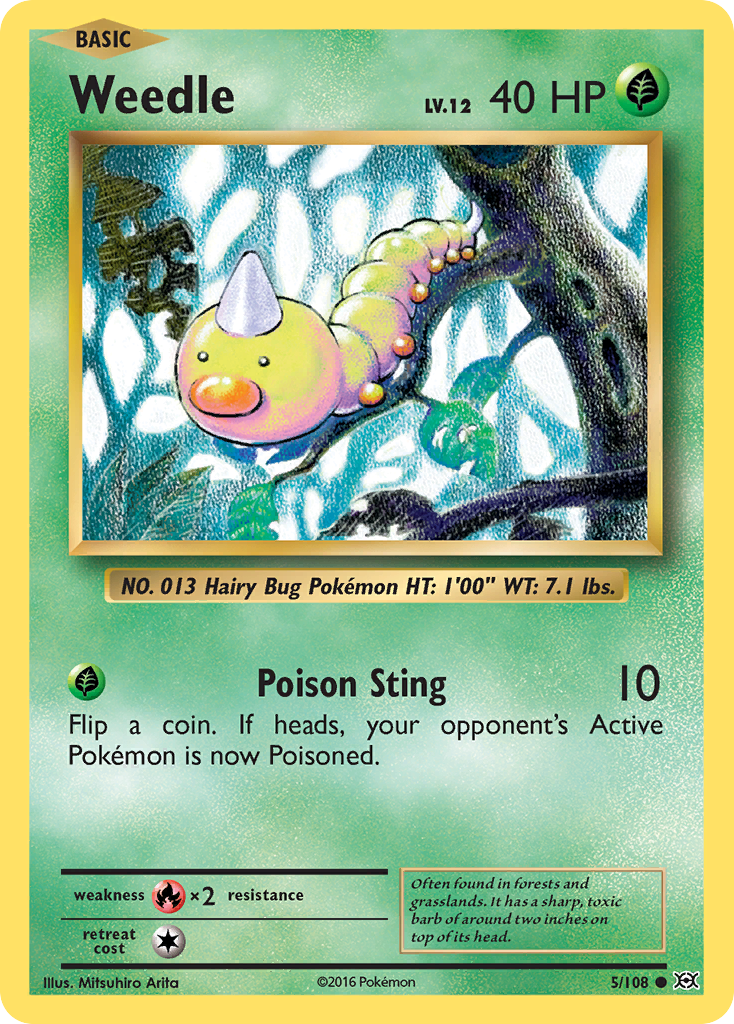 Weedle - Evolutions 5/108 - Near Mint