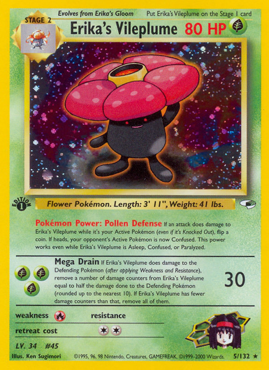 Erika's Vileplume - Gym Heroes 5 (Foil) (Unlimited) - Lightly Played