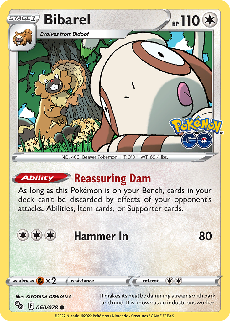 Bibarel - Pokemon Go 060/078 - Near Mint