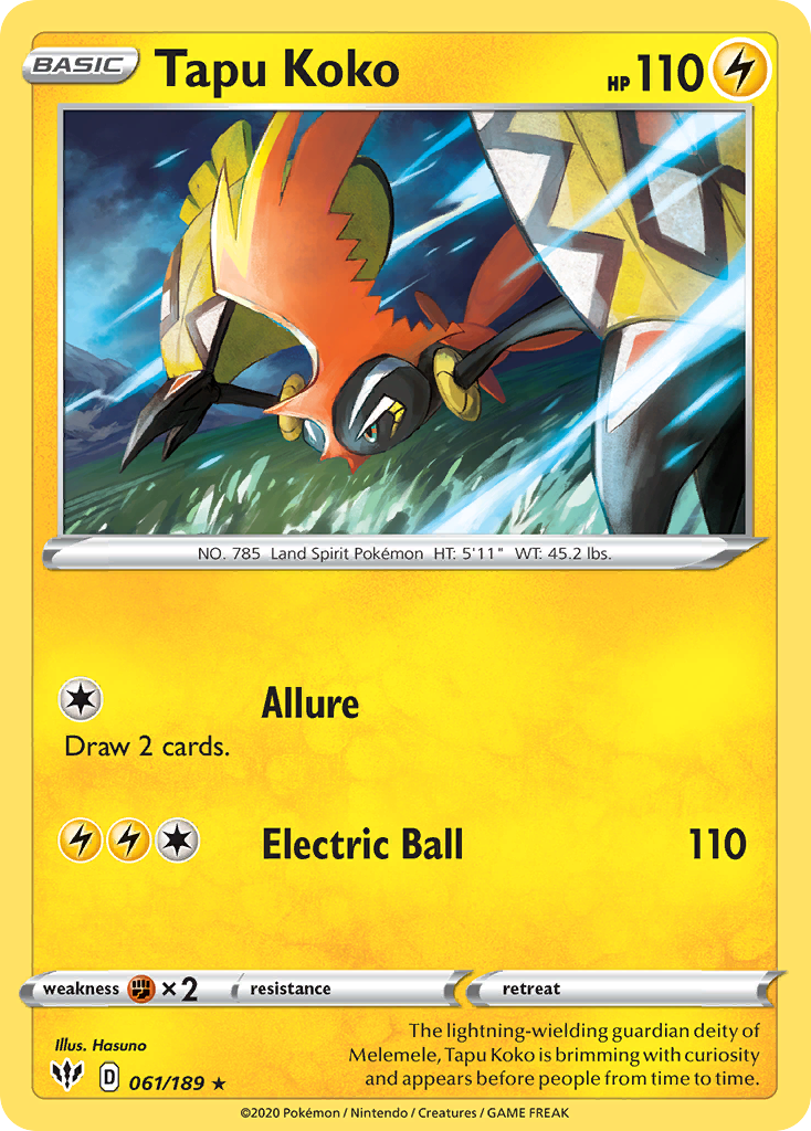 Tapu Koko - Darkness Ablaze 061/189 (Foil) - Near Mint