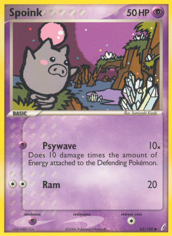 Spoink - EX Crystal Guardians 62 - Near Mint