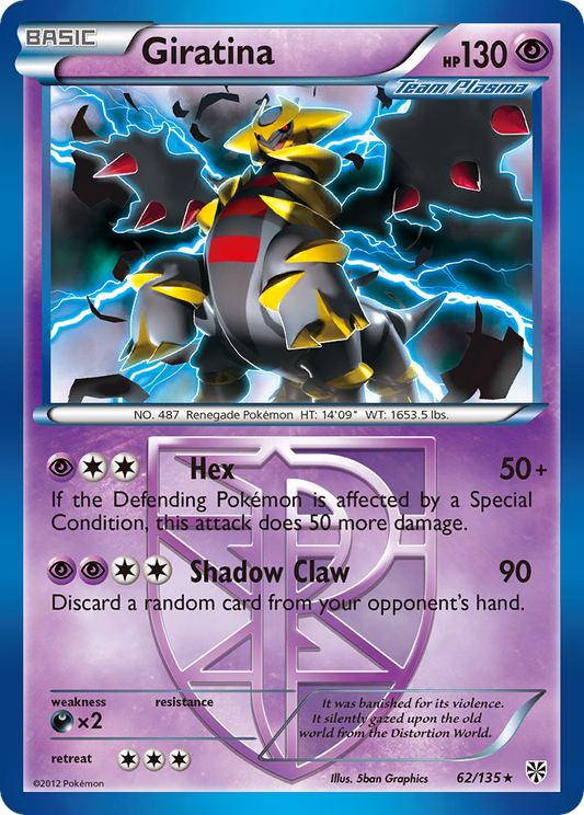 Giratina (Team Plasma) - Plasma Storm 62  (Foil) - Moderately Played - Ungraded