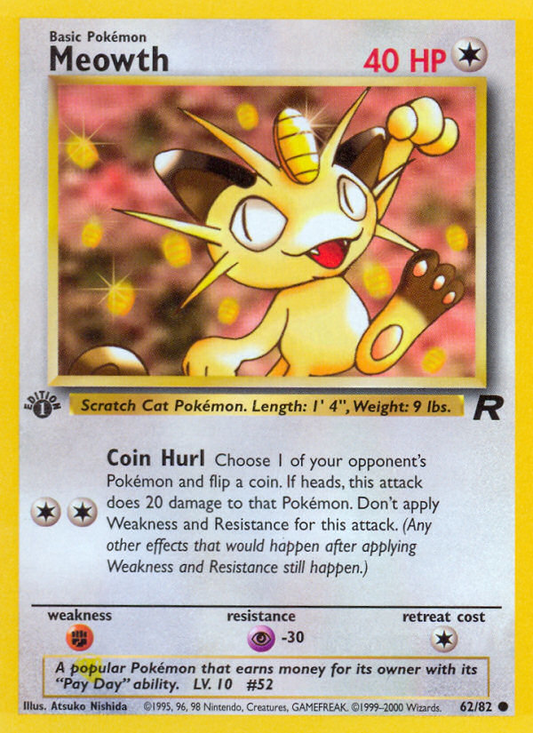 Meowth - Team Rocket 62 - Near Mint