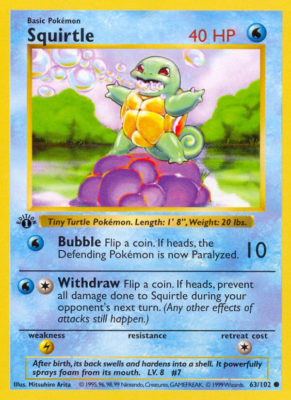Squirtle - Base Set (Unlimited) 63 - Lightly Played
