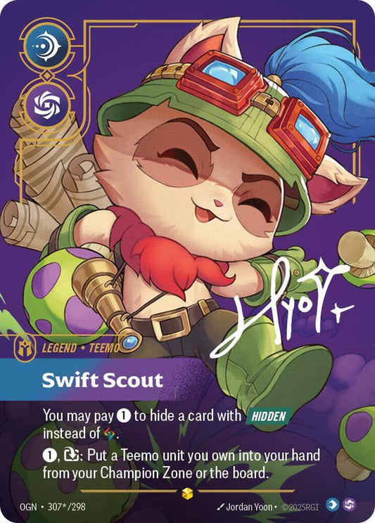Teemo Swift Scout - OGN 307*/298  - *Signed Etched Foil*