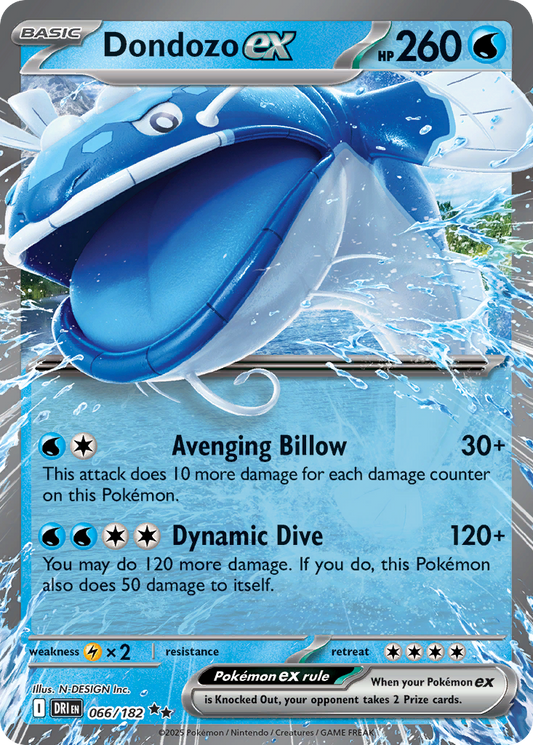 Dondozo ex - Destined Rivals 066/182 (Foil) - Near Mint
