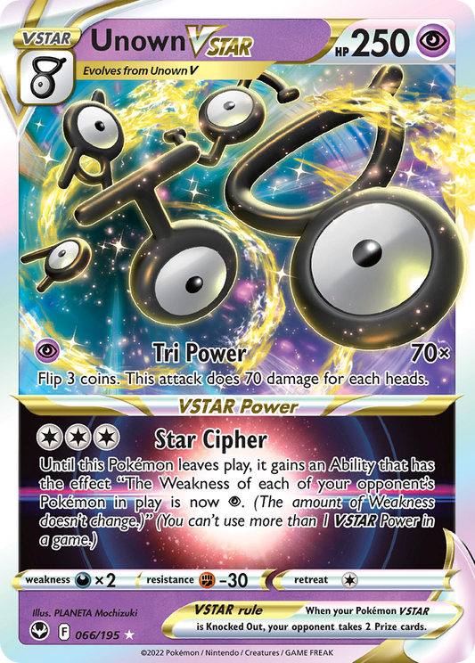 Unown VSTAR - Silver Tempest 066/195  (Foil) - Near Mint - Ungraded