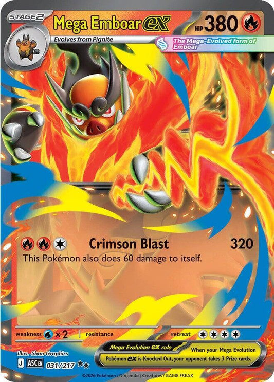 Mega Emboar ex - Ascended Heroes 031/217 (Foil) - Near Mint