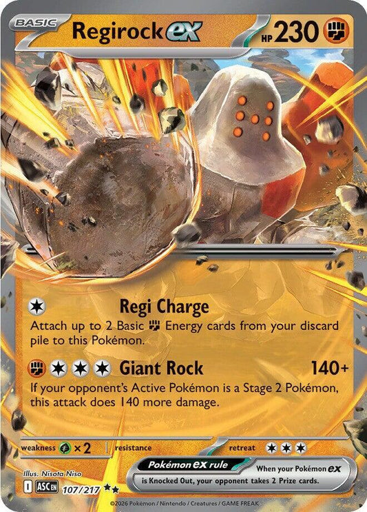 Regirock ex - Ascended Heroes 107/217 (Foil) - Near Mint