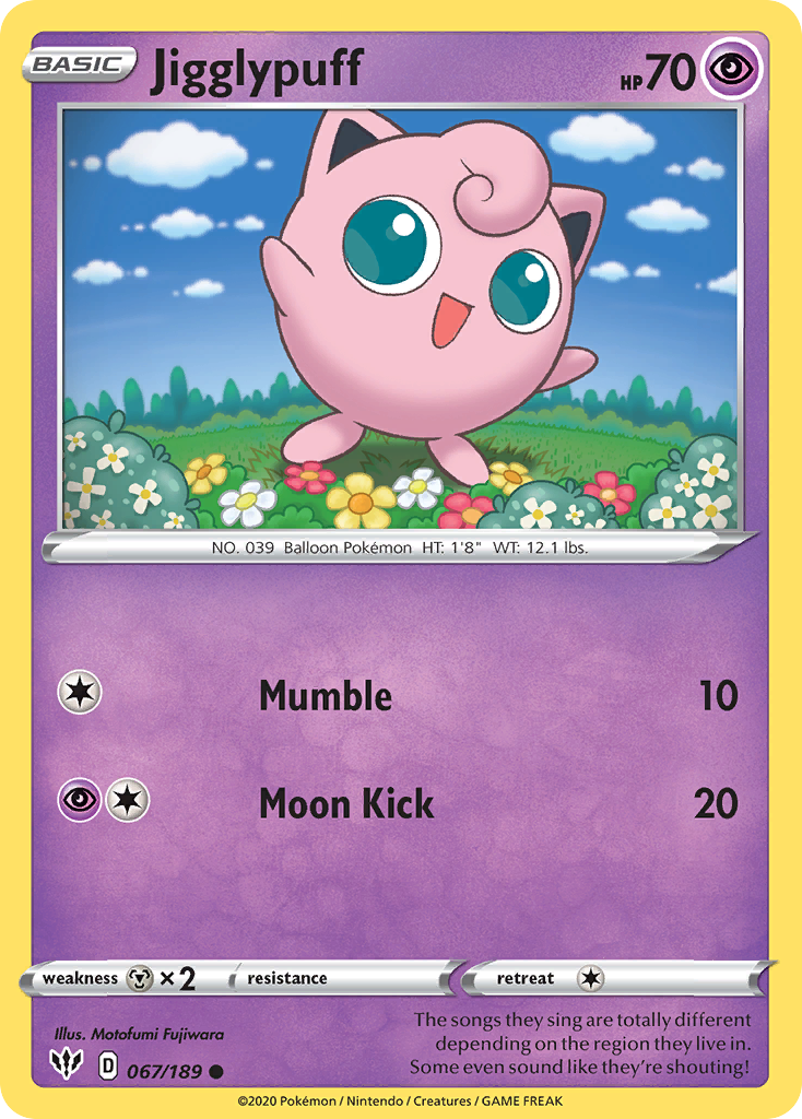 Jigglypuff - Darkness Ablaze 067/189 - Near Mint
