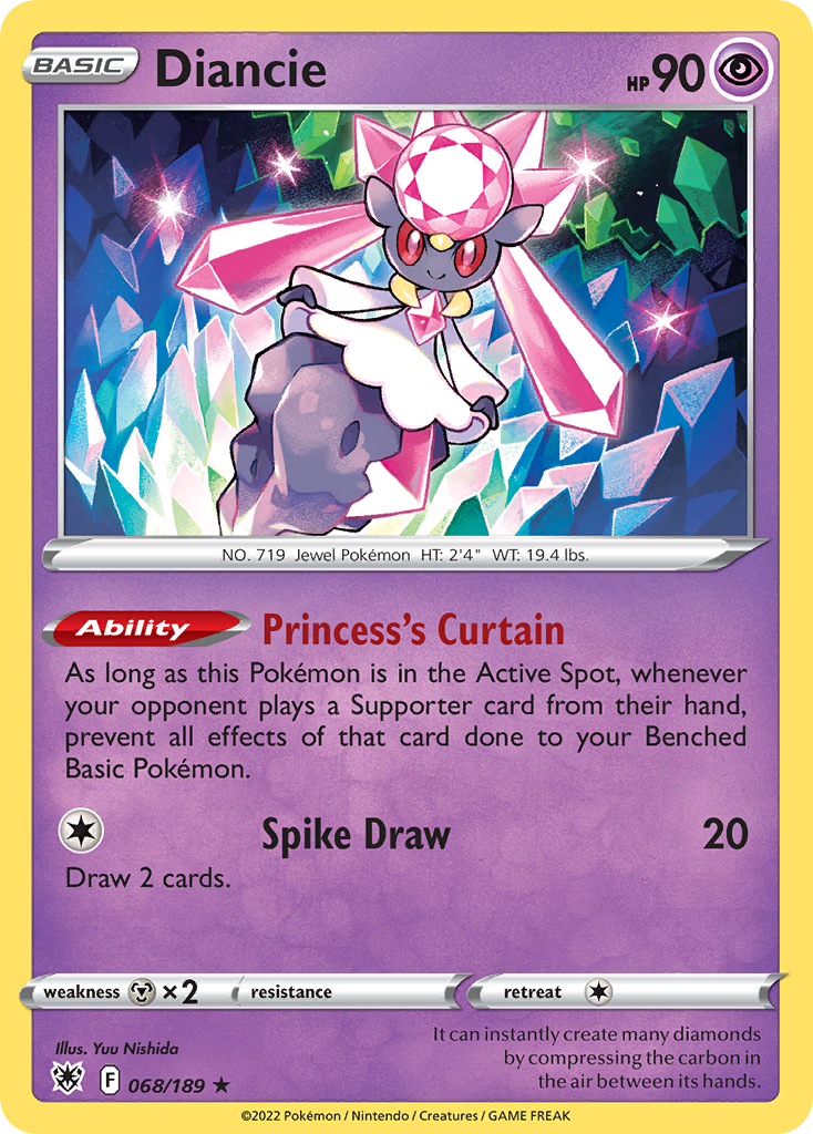 Diancie - Astral Radiance 068/189  (Foil) - Near Mint - Ungraded