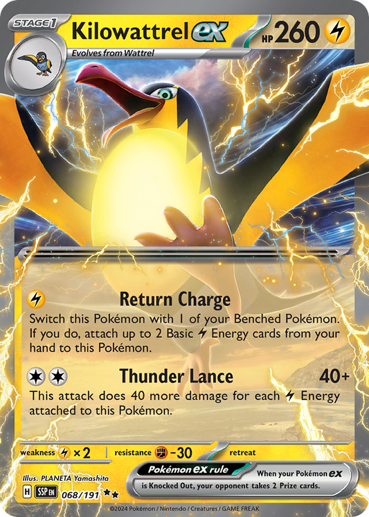 Kilowattrel ex - Surging Sparks 068/191 (Foil) - Near Mint