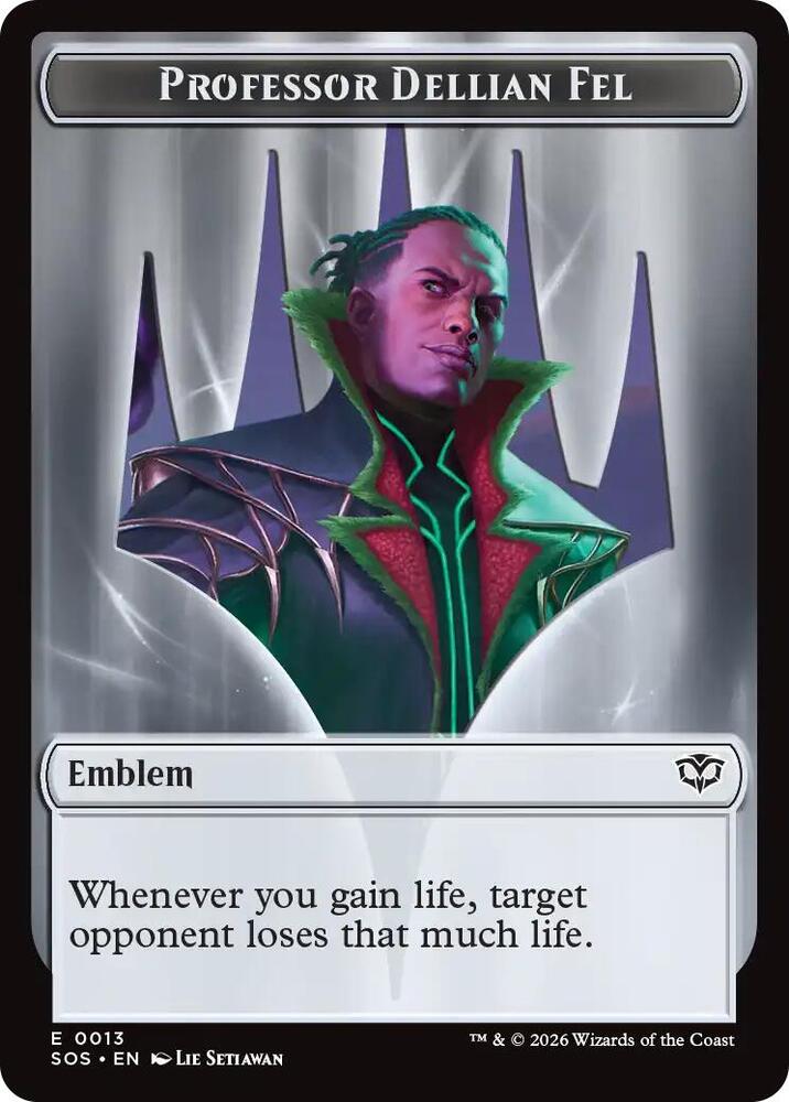 Emblem - Professor Dellian Fel // Pest (0008) Double-Sided Token - Secrets of Strixhaven 13 // 8
