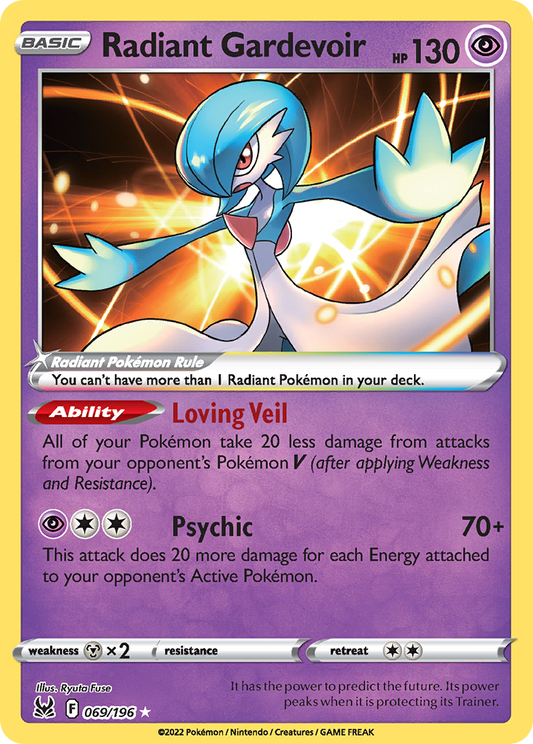 Radiant Gardevoir - Lost Origin 069/196  (Foil) - Near Mint - Ungraded