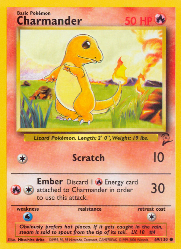 Charmander - Base Set 2 69  - Moderately Played