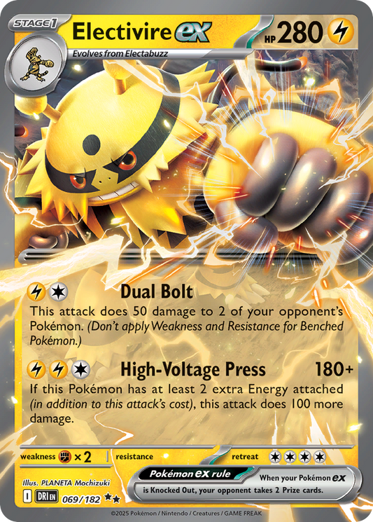 Electivire ex - Destined Rivals 069/182 (Foil) - Near Mint