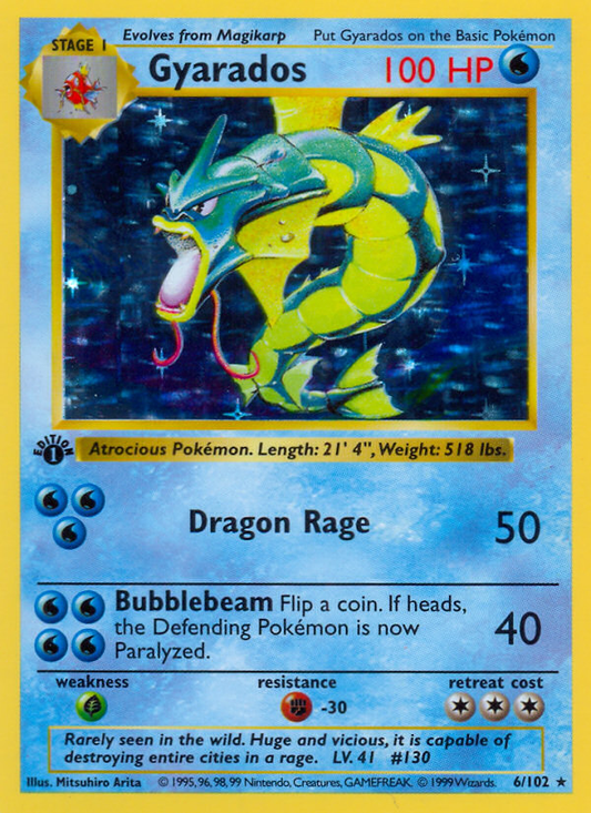Gyarados - Base Set (Unlimited) 6  (Foil) - Heavily Played - Ungraded