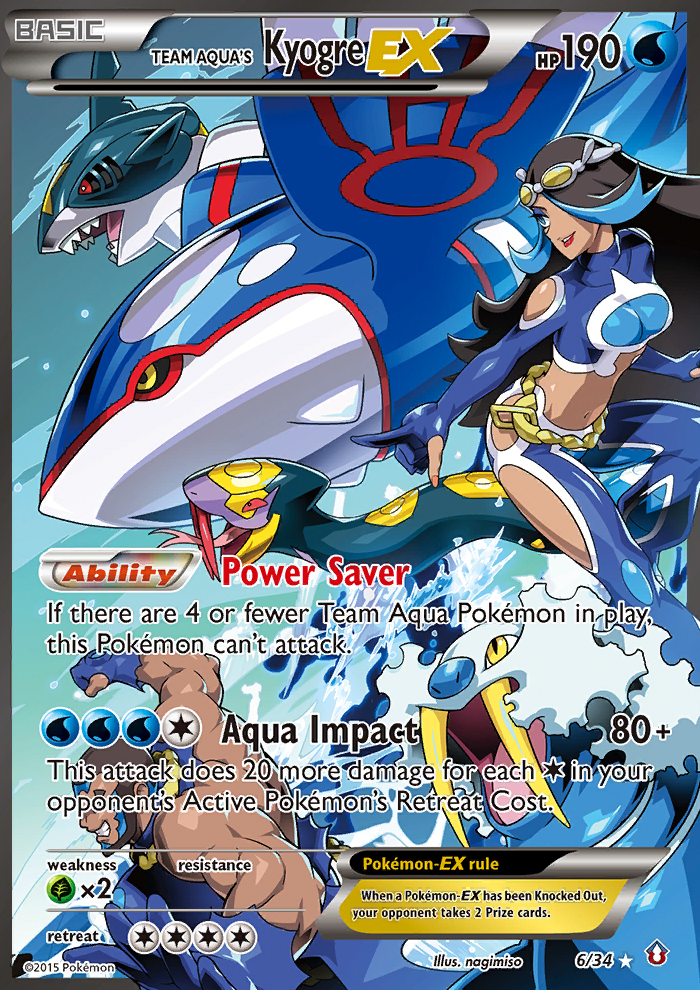 Team Aqua's Kyogre EX - Double Crisis 6  (Foil) - Near Mint - Foil