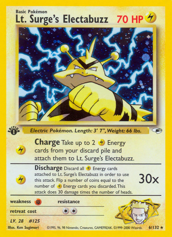 Lt. Surge's Electabuzz - Gym Heroes 6 (Foil) - Near Mint
