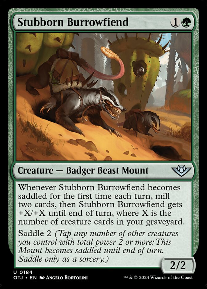 Stubborn Burrowfiend - Outlaws of Thunder Junction 184 (Foil)