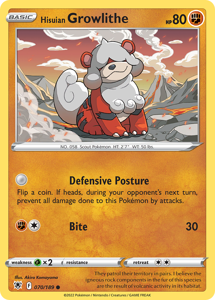 Hisuian Growlithe - Astral Radiance 070/189 - Near Mint
