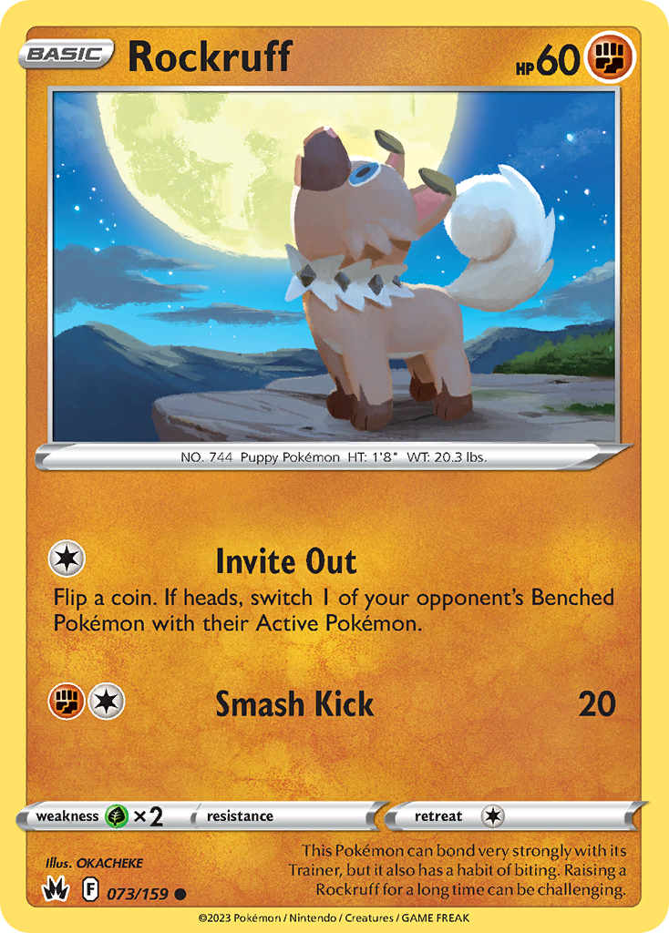 Rockruff - Crown Zenith 073/159 (Foil) - Near Mint