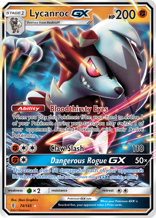 Lycanroc GX - Guardians Rising 74/145  (Foil) - Near Mint