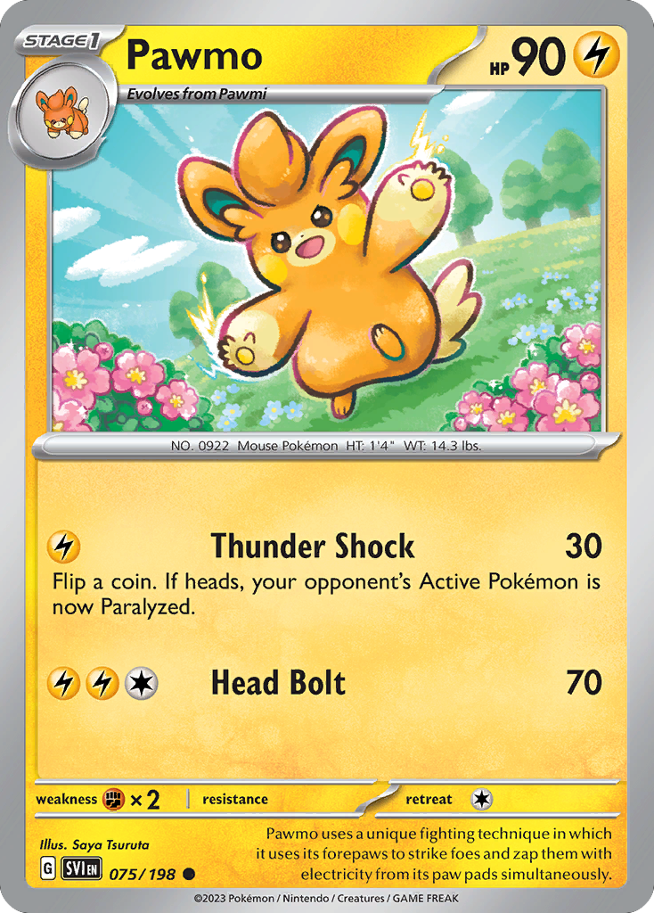 Pawmo - Scarlet & Violet Base Set 075/198 (Foil) - Near Mint
