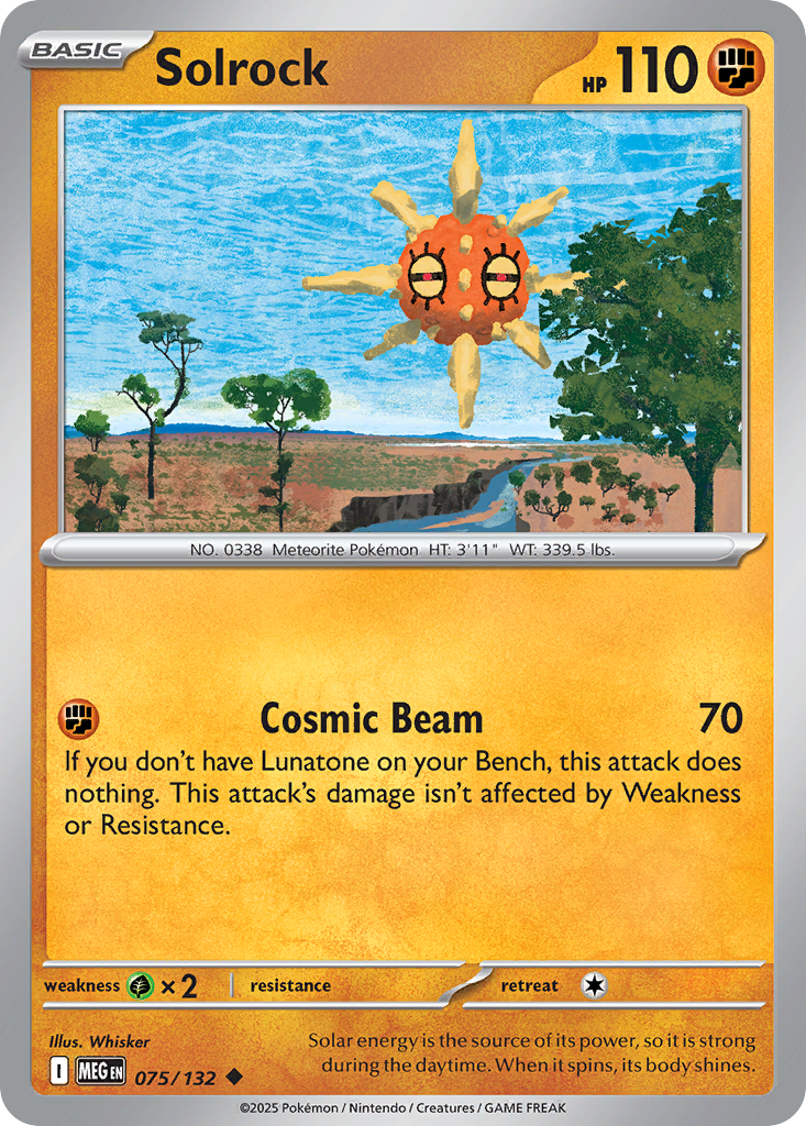 Solrock - Mega Evolution 075/132 - Near Mint