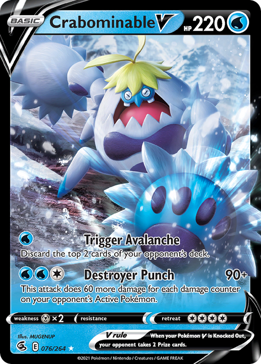 Crabominable V - Fusion Strike 076/264  (Foil) - Near Mint - Ungraded