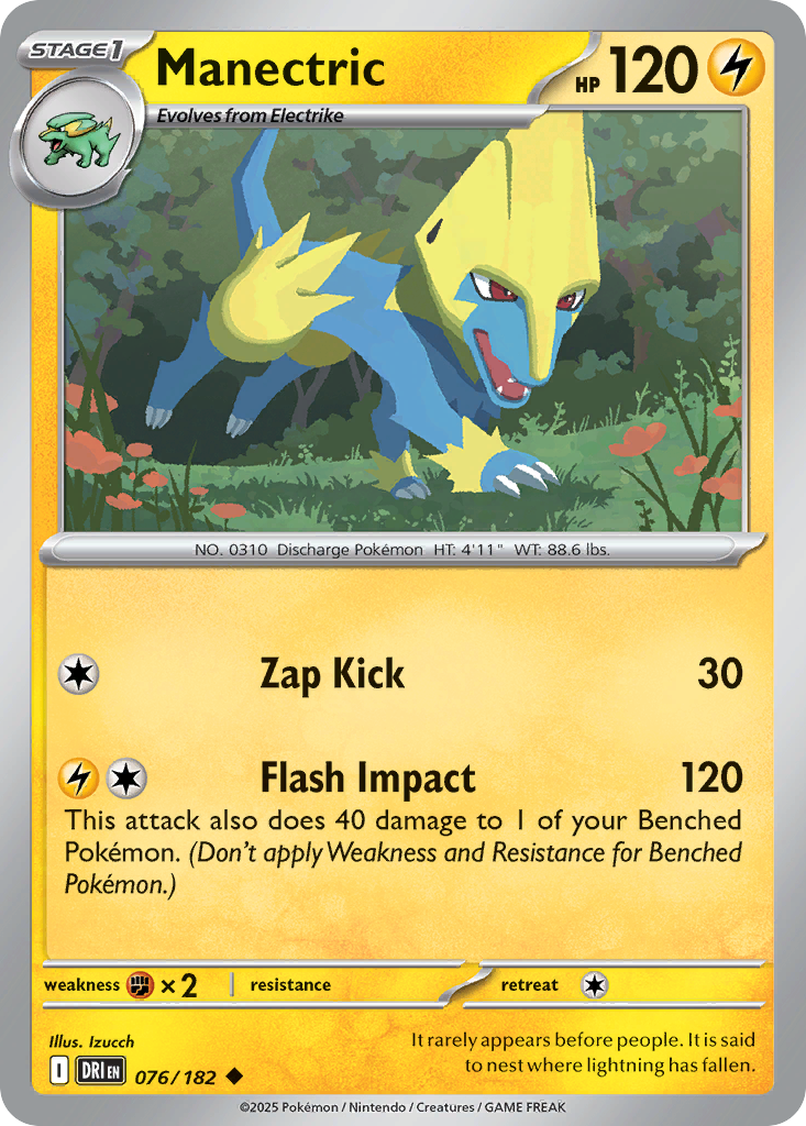 Manectric - Destined Rivals 076/182 (Foil) - Near Mint