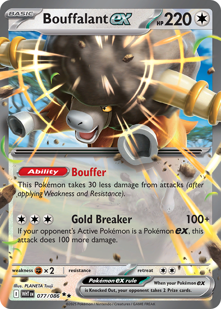 Bouffalant ex - White Flare 077/086 (Foil) - Near Mint