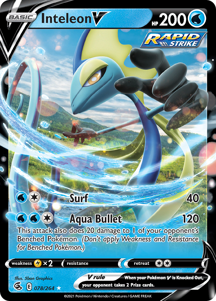 Inteleon V - Fusion Strike 078/264  (Foil) - Near Mint - Ungraded