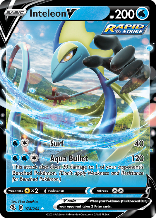 Inteleon V - Fusion Strike 078/264  (Foil) - Near Mint - Ungraded