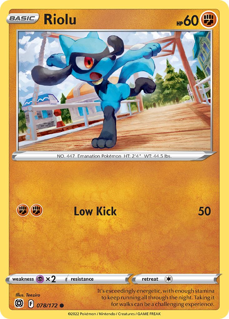 Riolu - Brilliant Stars 078/172 - Near Mint