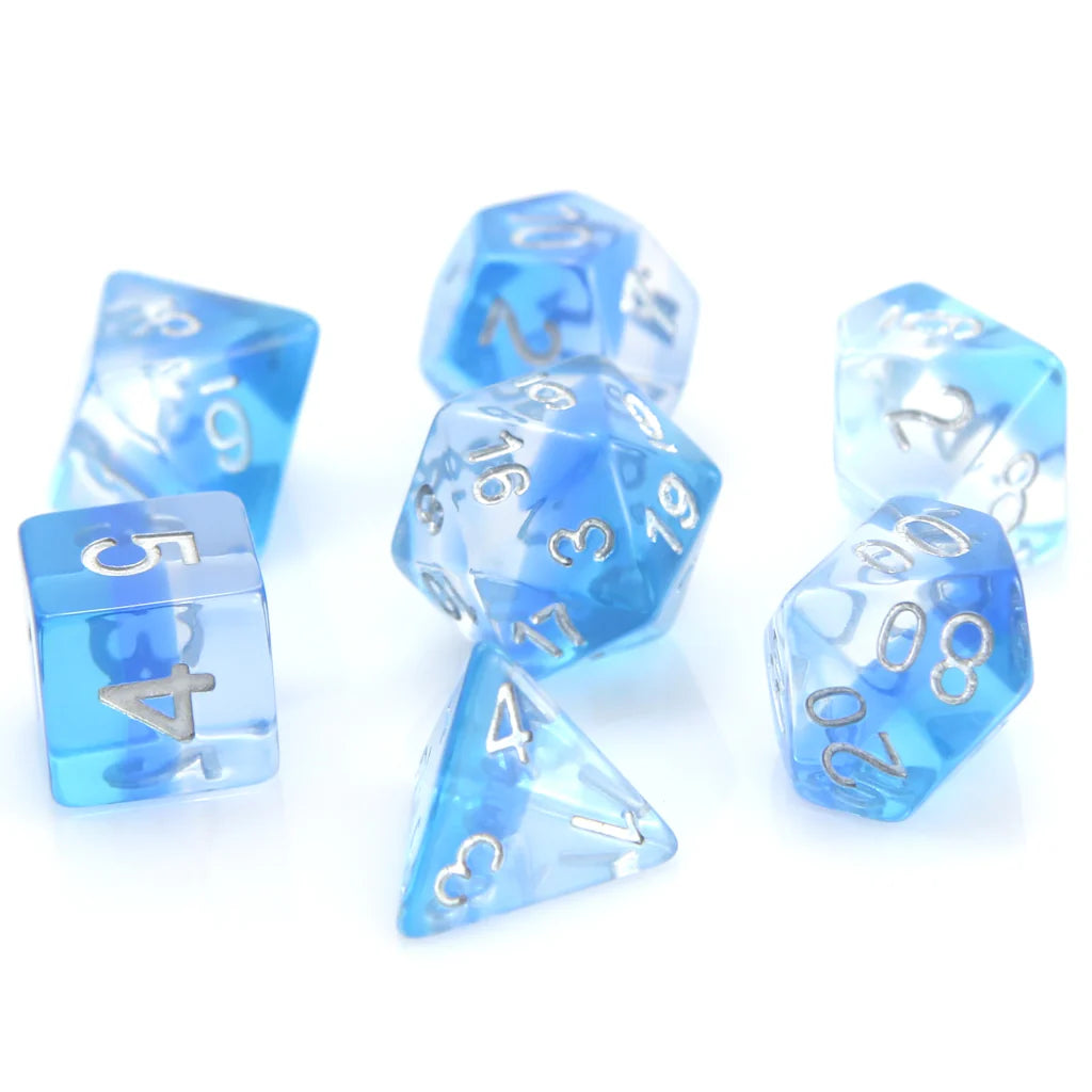 7pc RPG Set - Translucent Ice Storm - Die Hard Dice
