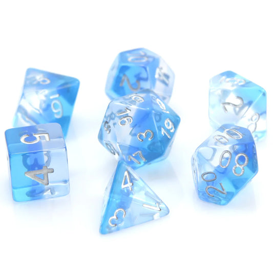 7pc RPG Set - Translucent Ice Storm - Die Hard Dice
