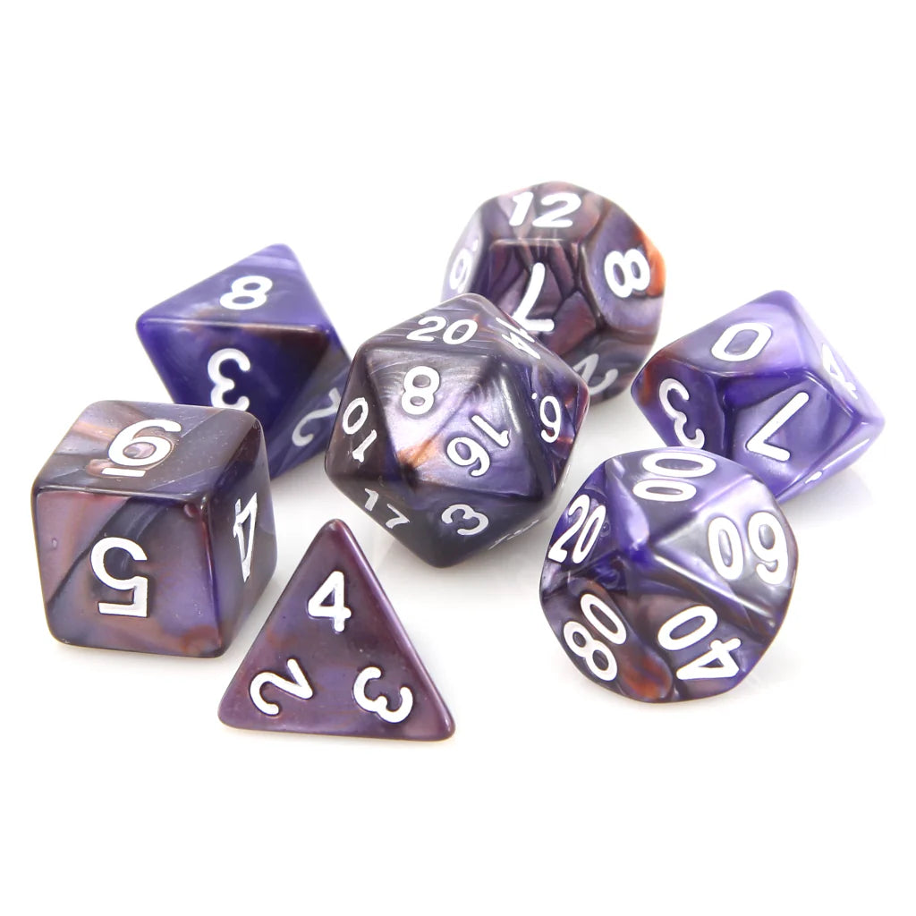 7pc RPG Set - Copper and Purple Alloy - Die Hard Dice