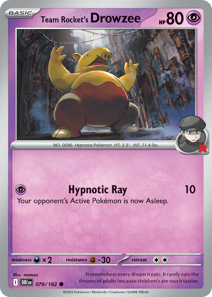 Team Rocket's Drowzee - Destined Rivals 079/182 (Foil) - Near Mint