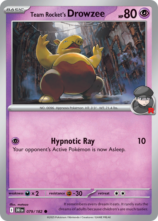 Team Rocket's Drowzee - Destined Rivals 079/182 (Foil) - Near Mint