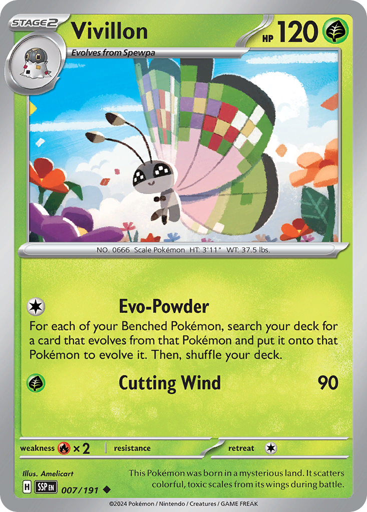 Vivillon - 007/191 - Surging Sparks 007/191 - Near Mint