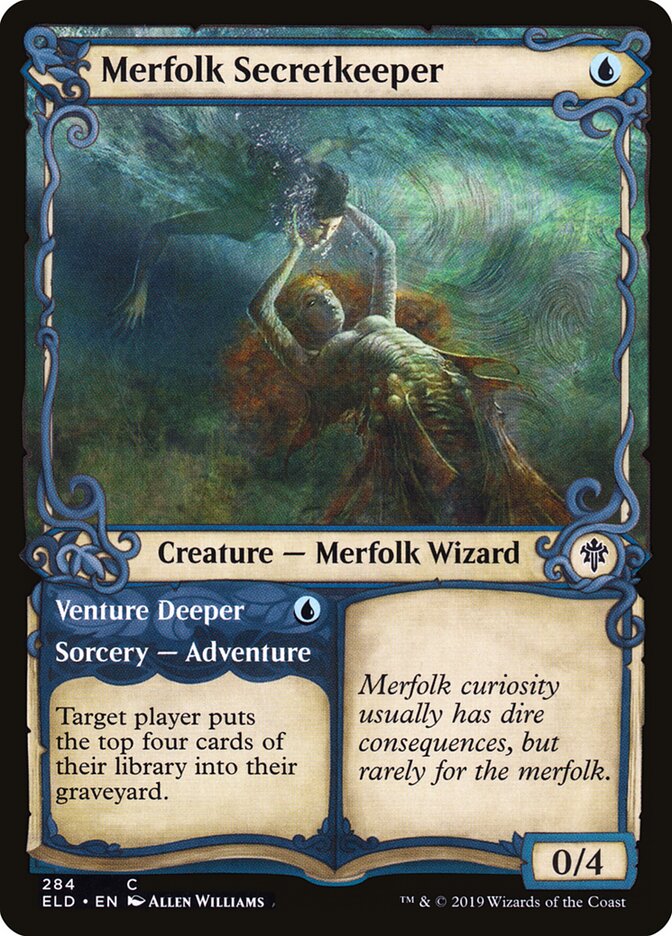 Merfolk Secretkeeper (Showcase) - Throne of Eldraine 284