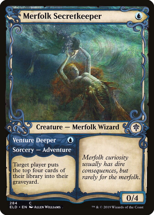 Merfolk Secretkeeper (Showcase) - Throne of Eldraine 284
