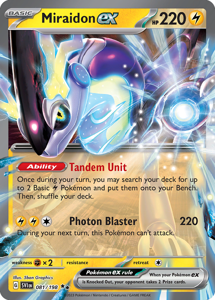 Miraidon ex - Scarlet & Violet Base Set 081/198 (Foil) - Near Mint