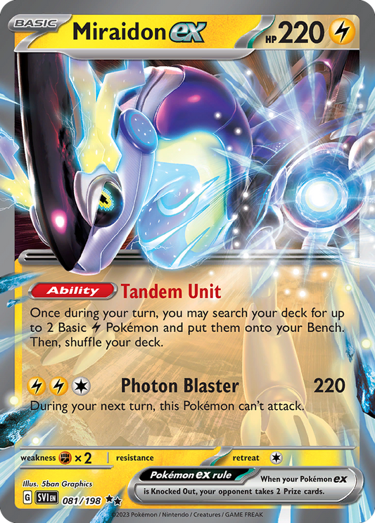 Miraidon ex - Scarlet & Violet Base Set 081/198 (Foil) - Near Mint