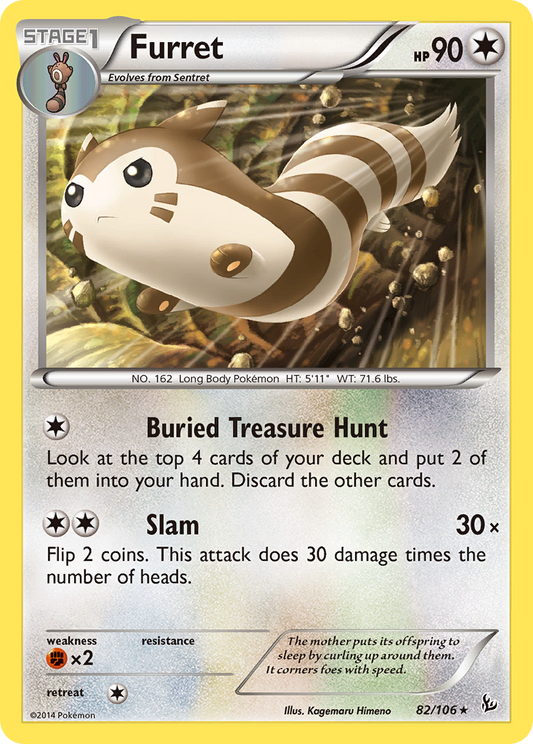 Furret - Flashfire 82  (Foil) - Lightly Played - Ungraded