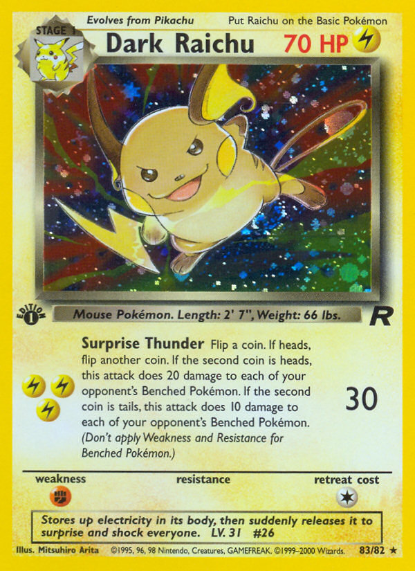 Dark Raichu - Team Rocket 83 (Foil) (Unlimited) - Damaged