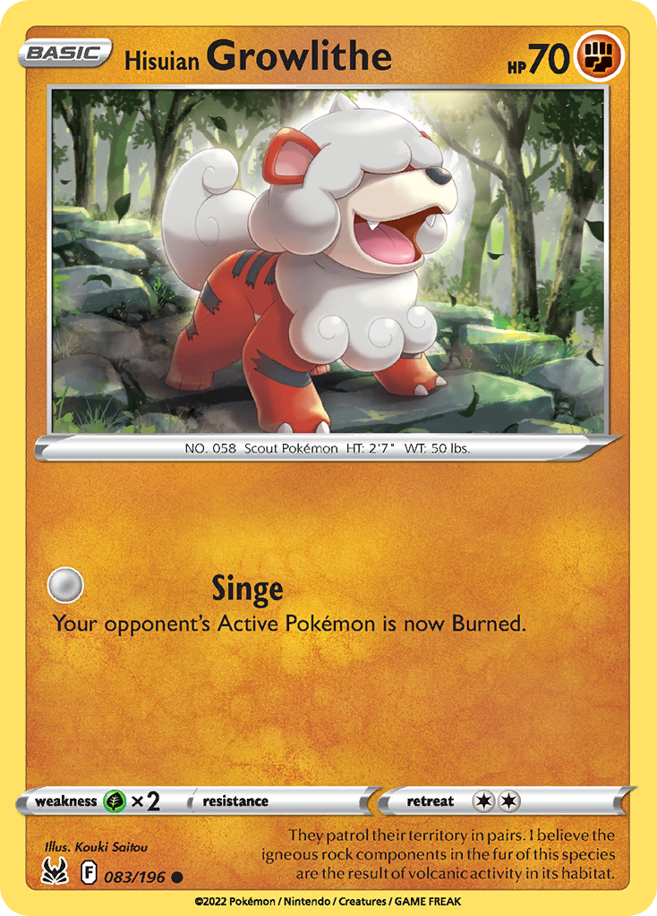 Hisuian Growlithe - Lost Origin 083/196 - Near Mint