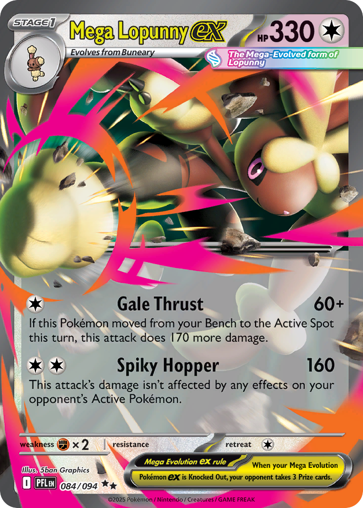 Mega Lopunny ex - Phantasmal Flames 084/094 (Foil) - Near Mint