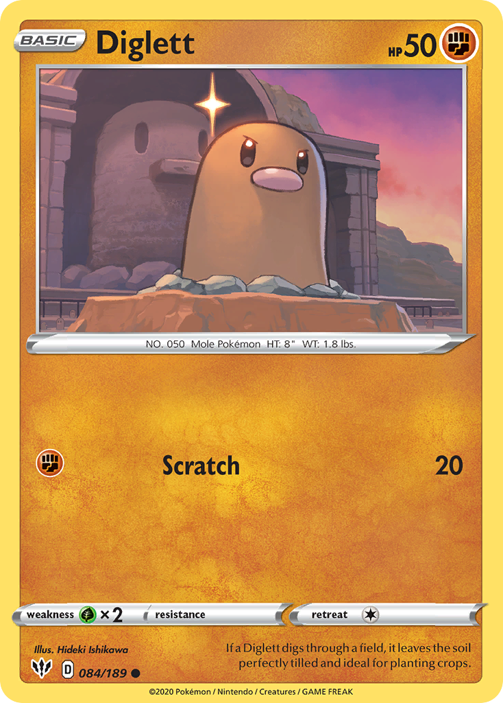Diglett - Darkness Ablaze 084/189 - Near Mint